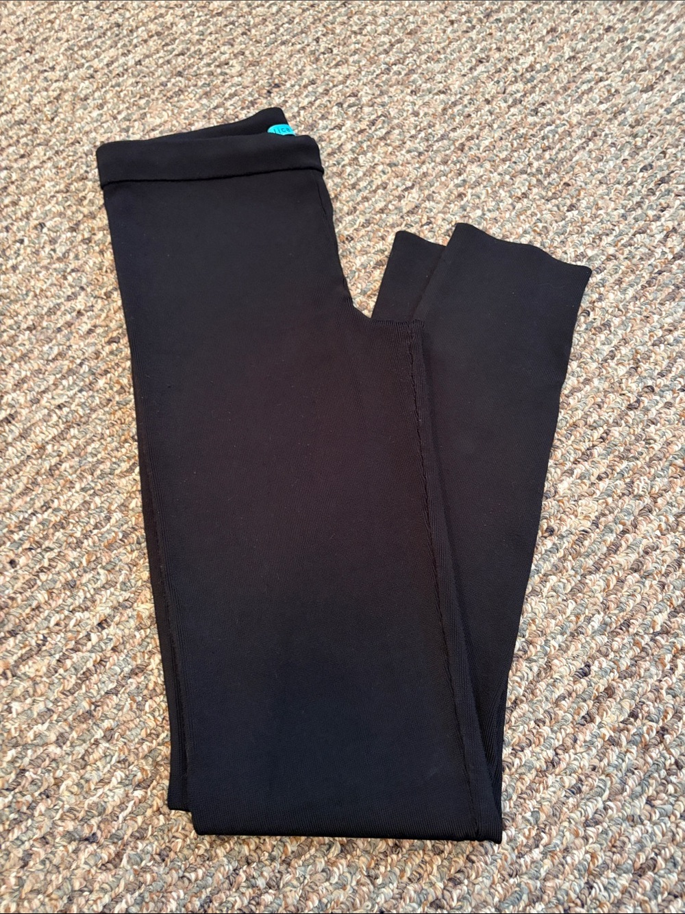 Alice and Olivia Ribbed Knit Black Leggings